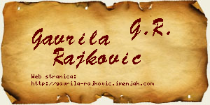 Gavrila Rajković vizit kartica